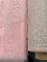 Enhanced Sparkle Tulle - 54-inches Wide Blush with Silver Microdots